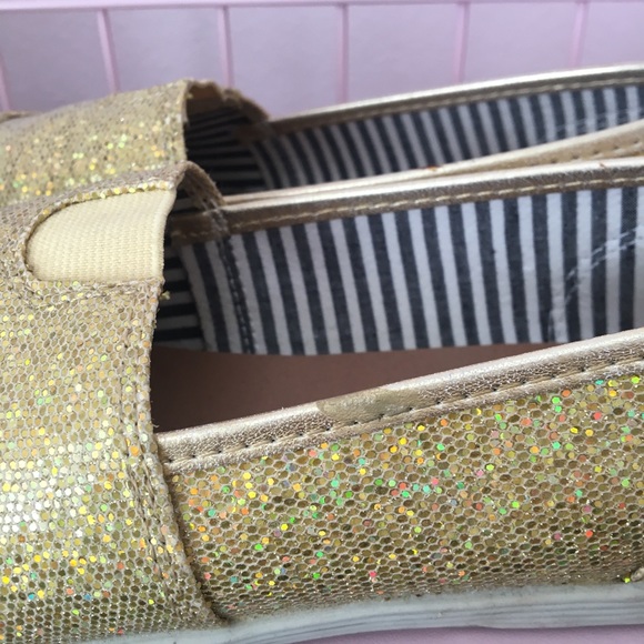 On Sale! Glittery Gold Slip-on Shoes - Picture 4 of 5